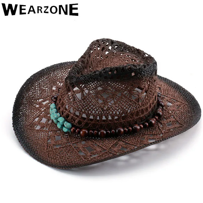 

Wearzone 2017 Sun Hat Women travel Straw hats men wide brim floppy summer sun hat high quality leather belt Foldable cowboy hats