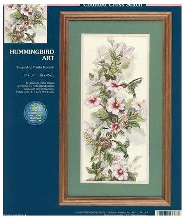 

Top Quality lovely beautiful counted cross stitch kit hummingbird art Dimensions 13667 bird and peony flower 14CT 30X55CM