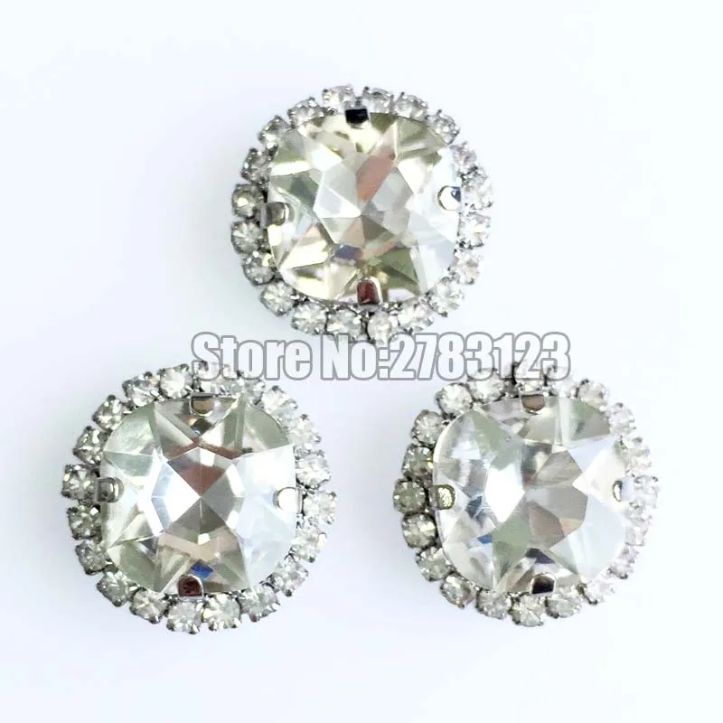 12mm 20pcs White fat square shape Crystal buckle sew on claw rhinestones with holes,DIY Jewelry Hair Clips Wedding Dess SKFF01