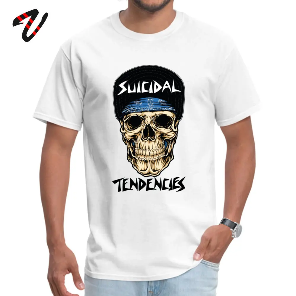 suicidal tendencies skull T-Shirt Normal Sleeve Coupons O-Neck Fabric Tops Shirts Tops & Tees for Men Labor Day