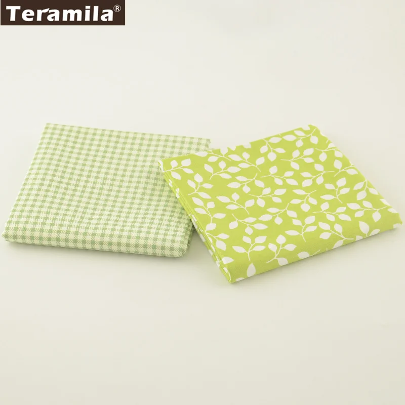 

Leaves Style 2 pcs/lot High Quality Teramila Fabric 100% Cotton Twill Clothing Home Textile 50cmx100cm Sewing Bedding Tecido