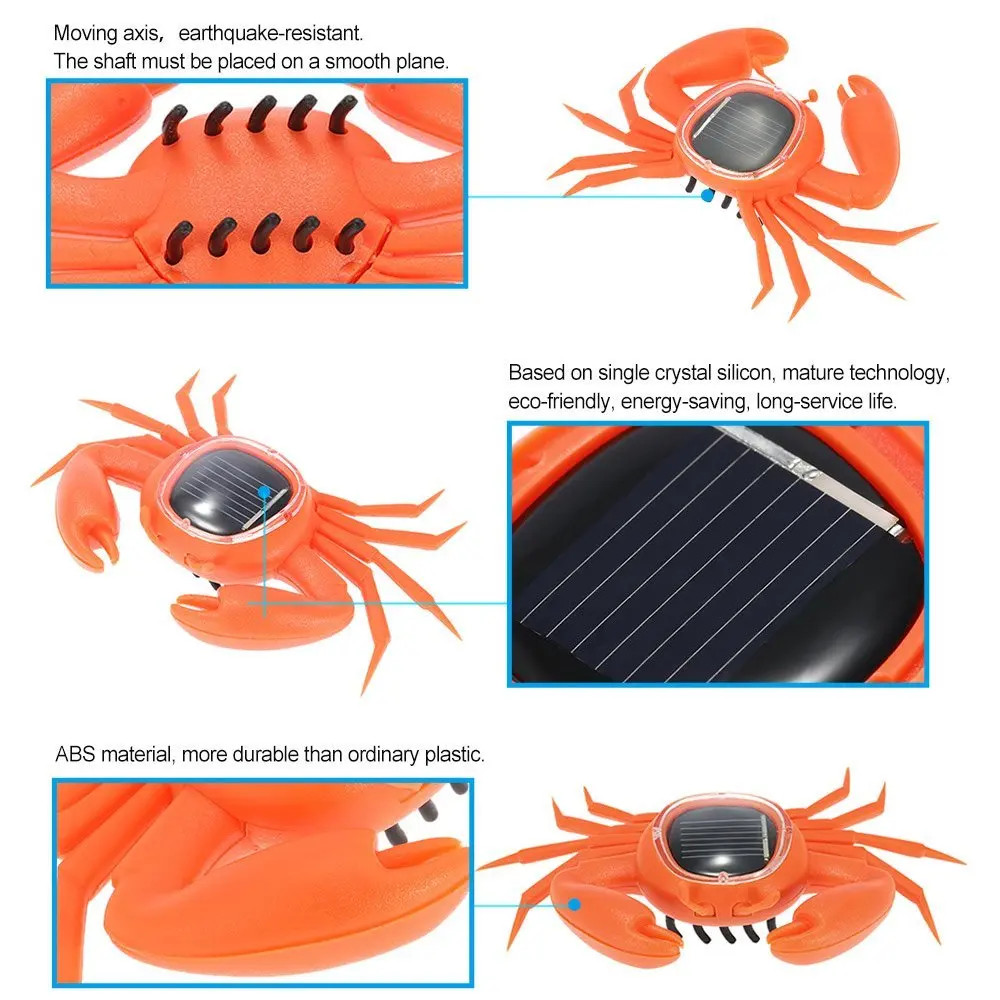 Eboyu bonito caranguejo solar alimentado caranguejo brinquedo educacional das crianças