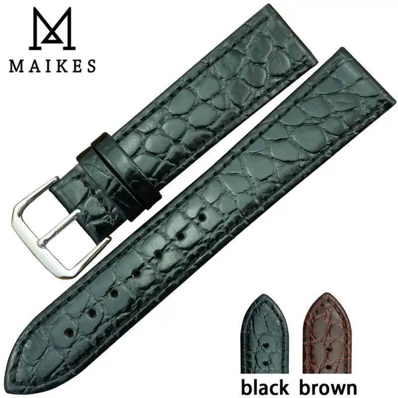 MAIKES Watch accessory Genuine leather watch band High quality brown quartz watch strap 13mm 18mm 20mm for Longines watch