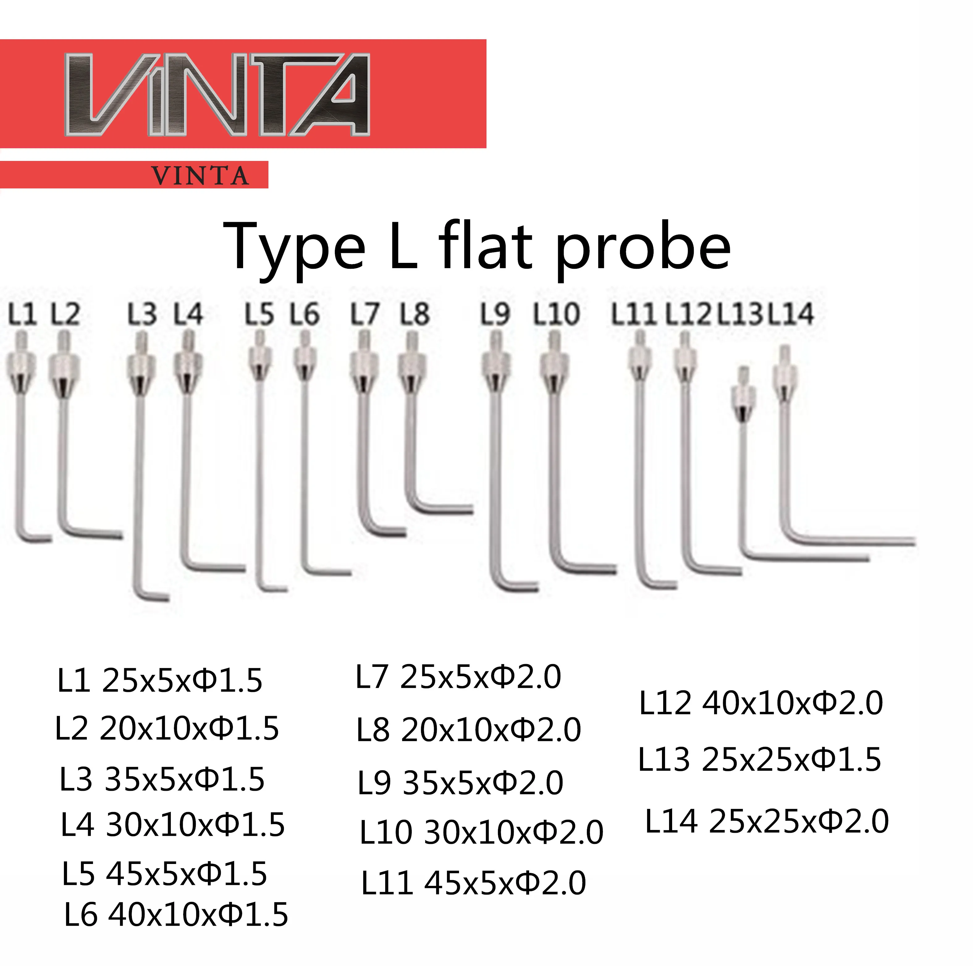 

3-10pcs CNC Probe Type L Thread M2.5 CMM Measuring Tip Flat Needle for Level Dial Indicator Height Gauge Pin Sonde