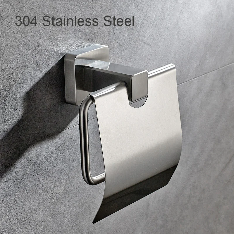 ROVATE Stainless Steel Toilet Paper Holder Nickle Brushed Surface Toilet Roll Holder Wall Mounted Holder Bathroom Accessories