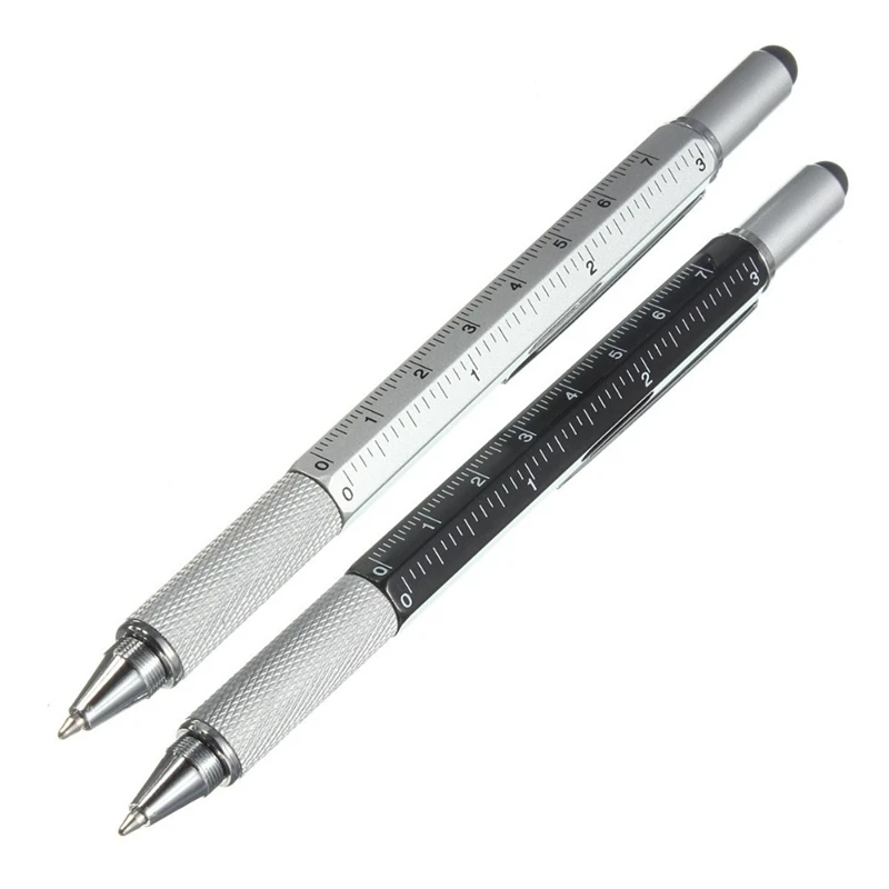 

1 Pc Tool Ballpoint Pen Screwdriver Ruler Spirit Level With A Top And Scale Multifunction Metal&Plastic Pen