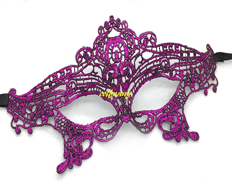 100pcs/lot Hard setting Sexy Lady Lace Mask Purple bronzing Cutout Eye Mask For Masquerade Party Fancy Dress Costume Halloween