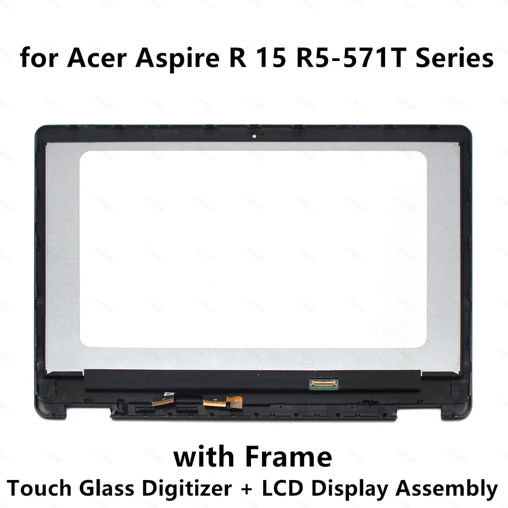 

LCD Screen Display Panel Touch Glass Digitizer Assembly+Frame for Acer Aspire R 15 R5-571T R5-571T-525S R5-571T-51CB FHD 30 Pins