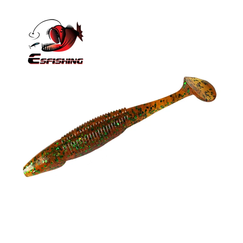 Kesfishing iscas de pesca dipper magro 95mm5.3g silicone artificial isca macia para todos os peixes leurre souple injetar perfume e sais