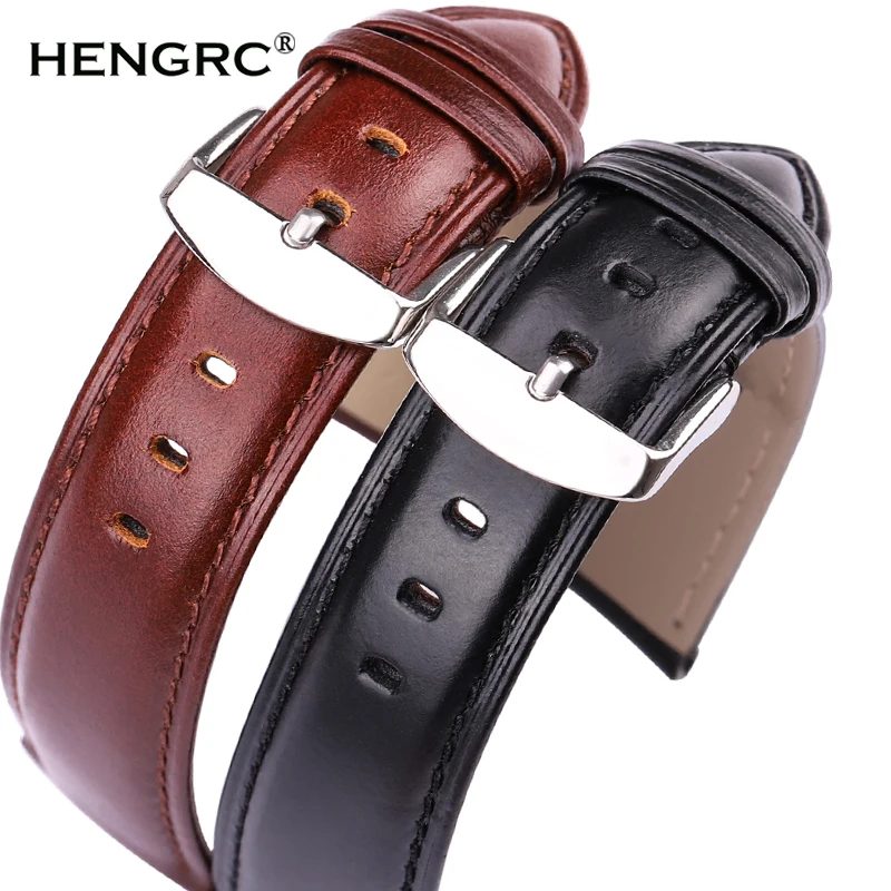 Black Brown Watchbands 18mm 19mm 20mm 21mm 22mm 24mm High Quality Smooth Watch Band Strap With Pin Buckle Watches Accessories