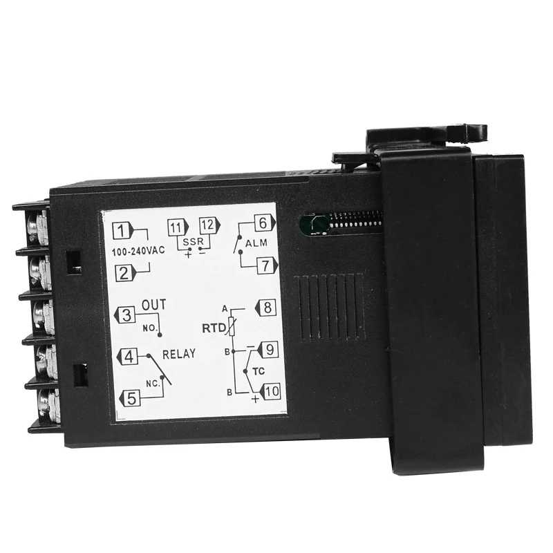 Fahrenheit Short Shell Input PT100 K Thermocouple Digital PID Temperature Controller SSR Relay Output for Heat with Alarm MC101