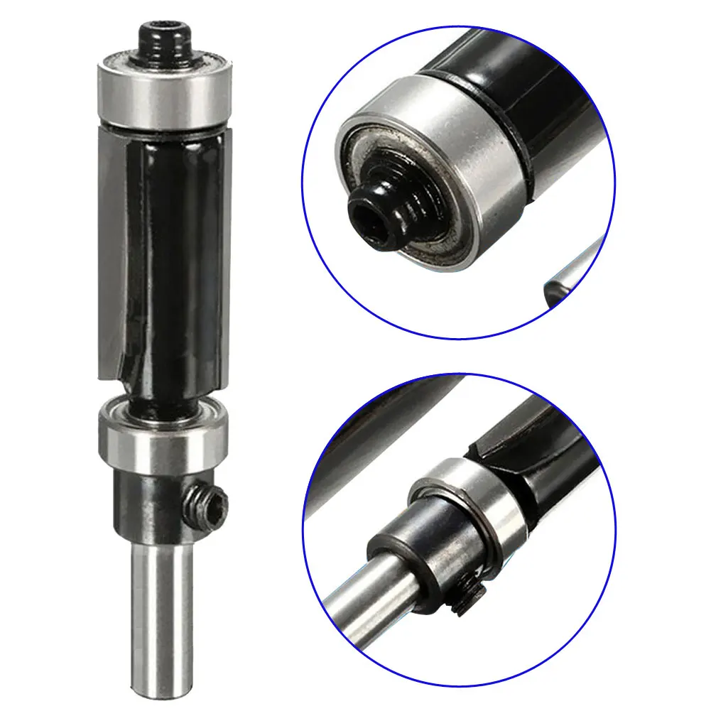 Shank Hand MIlling Cutters 1/4 Inch  Dual Bearing Carbide Slab Milling Cutter Flush Trim Router Bit Woodworking Trimmer Drill