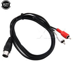 1pc 5-Pin DIN męski MIDI do 2 podwójne złącze męskie RCA kabel Audio do Naim Quad systemy Stereo o wysokiej prędkości