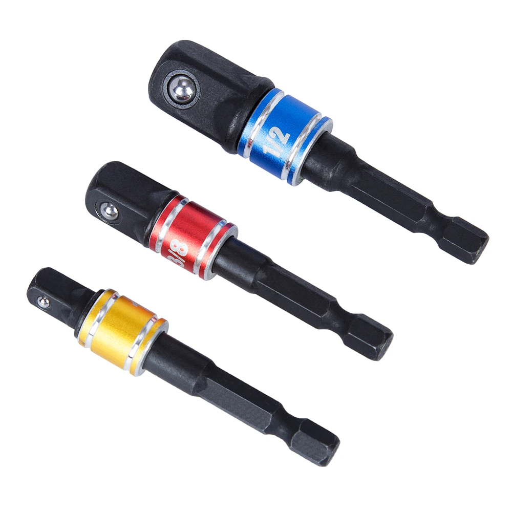 

1PC Universal Drill Bit Adapter – Fits 1/4" 3/8" 1/2" Hex Shank, Impact-Grade Socket Extension for Screwdriver & Nut Driver Bits