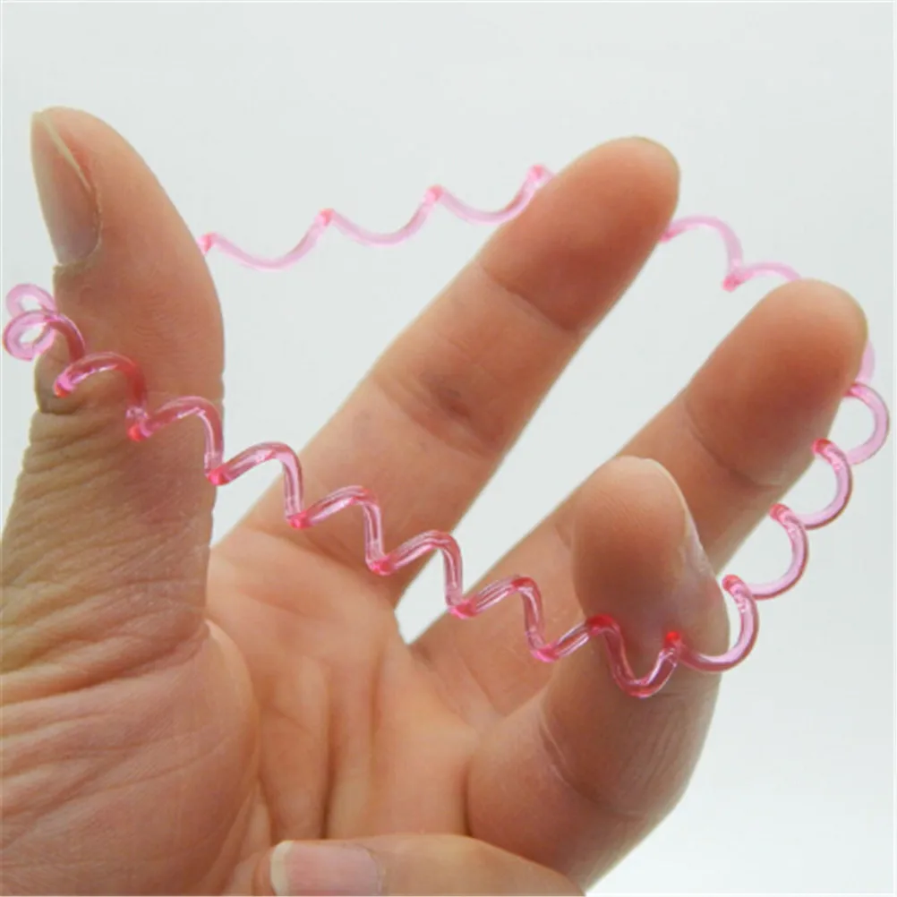 10Pcs Telephone Wire Elastic Clear Hair Bands Plastic Spring Gum For Hair Ties No Crease Coil Hair Tie Ponytail Hair Accessories