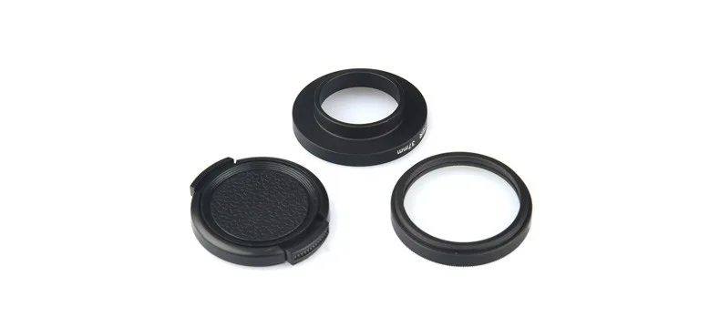 37mm UV Lens Filter + Aluminum Alloy Adapter Ring + Lens cap Filtors for Gopro HD Hero 3 / 3+/4 Accessories