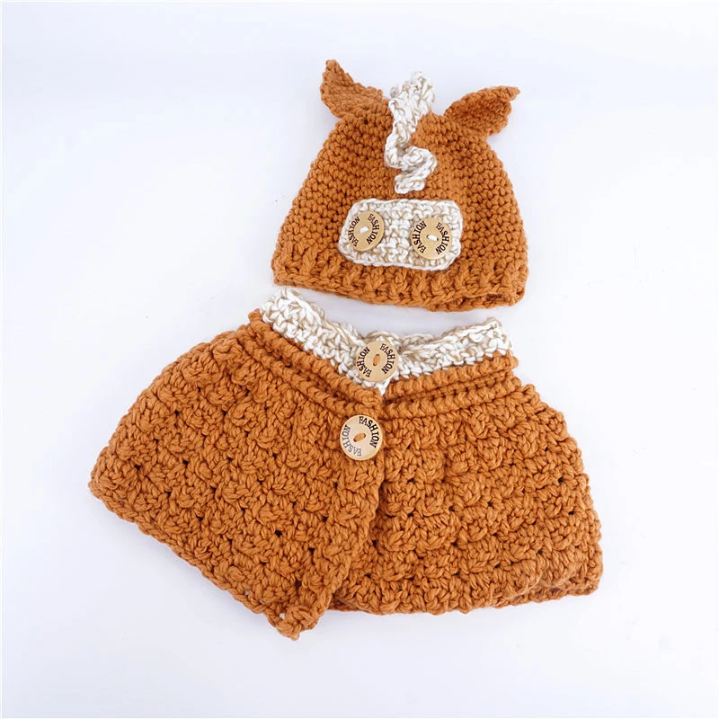 IANLAN Cute Children Winter Little Donkey Style Hats Scarves Sets Lovely Kids Solid Knit Wool Beanies Scarves Set IL00192