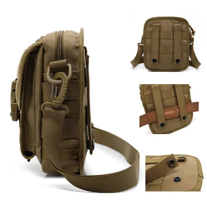 Waterproof Tactical Bag Nylon Molle Waist Pack Hiking Fishing Hunting Sports Waist Bag Camping Messenger Bag XA717WA