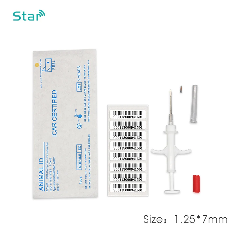 Seringue d'identification en verre pour animaux de compagnie, identification de chien, étiquette de poisson, seringue à puce de suivi, RFID, vétérinaire