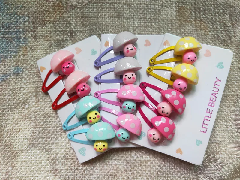 2019  Pet Clip Dog Accessories 2.5 BB Hairpin Clip Cute cartoon apple small mushroom paint BB clip 50pcs/lot