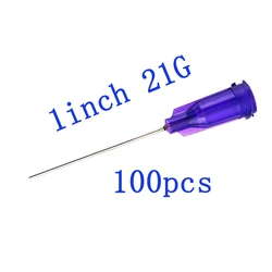 Dispensing Needles with Luer Lock 21G x 1Inch Length,Blunt Tip Syringe Needle 21Ga For Industrial Mixing Many Liquid,100pcs