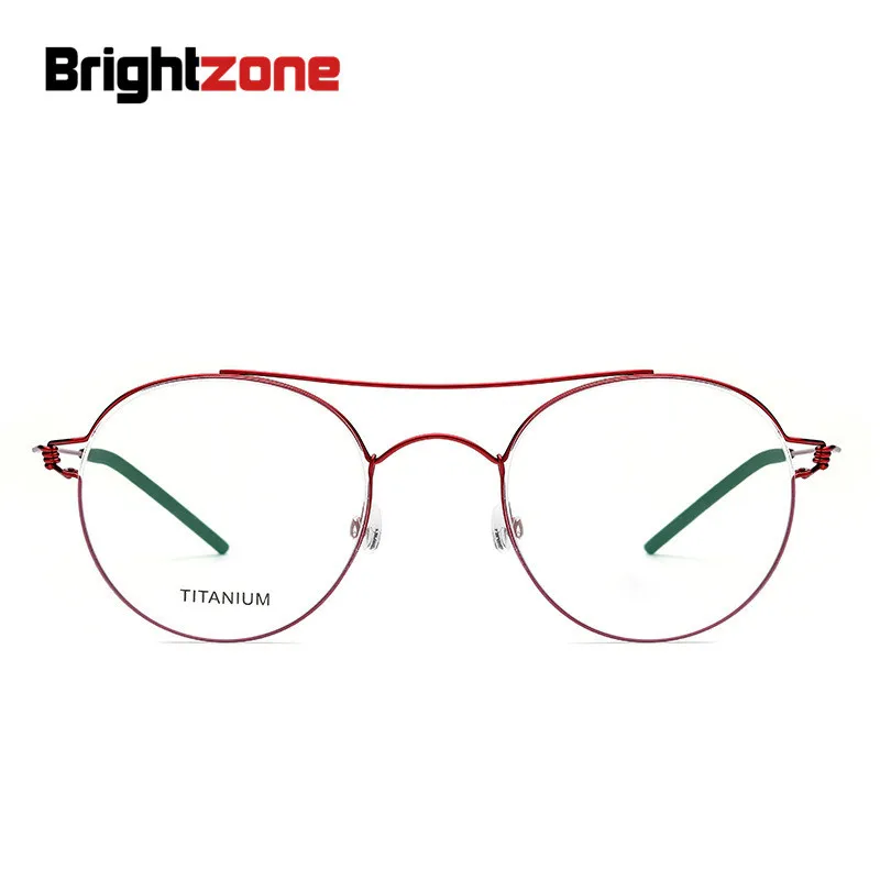 Brightzone Screw Titanium Alloy Manual Restore Ancient Ways Round High Archives Frame Exceed Light Men Myopia Spectacle Frame