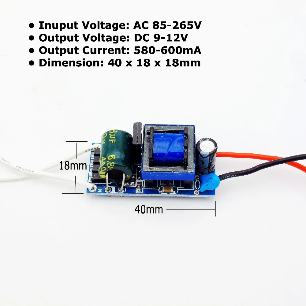 Imagem -02 - Led Driver ac 110 v 220 v Adaptador de Energia para 12 v Led Strip Módulo String Luzes Mr16 Lâmpada Led Atacado 600ma dc 12 v