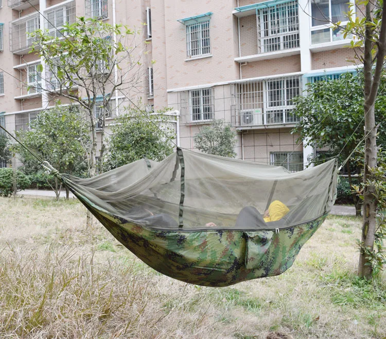 

SWIFT 250x135cm Portable Camouflage High Strength Parachute Nylon Camping Mosquito Hammock With Mosquito Nets