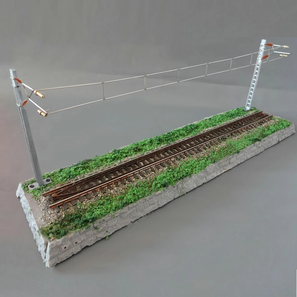 HO/N Scale Train Model Catenary Contact Network Alloy Column, Stainless Steel Wire And Screws 3Set