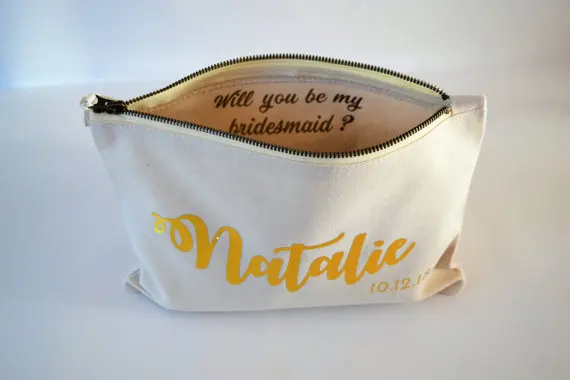 customized Bridesmaid Make Up comestic Bags Maid of Honour Unique Gift for Bridal vanity case Party Bags purses