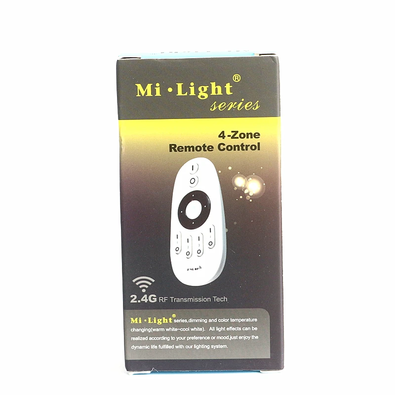 Controlador remoto inalámbrico Mi Light 2,4G RF de 4 zonas, atenuador LED de un solo Color para bombilla led mi-light WW/CW/Tira led de un solo Color