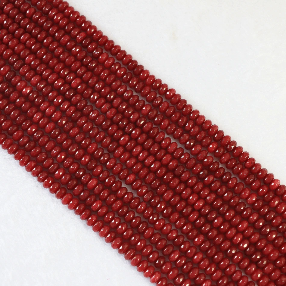 Best-selling red natural stone carnelian onyx agat 2*4mm 5*8mm beautiful stone abacus faceted loose beads diy gift Jewelry B151