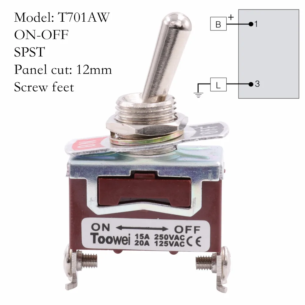 Kippschalter SPST DPDT DPST SPDT AUF-AUF AUF-WEG-AUF AUF-OFF AC Power Rocker schalter AC 250V 15A 125V 20A – Detail 2