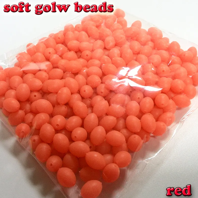 2023 fishing soft glow oval beads size 3*4 4*6 5*8 6*8 6*10 7*10 8*12mm  color: RED  600pcs/lot