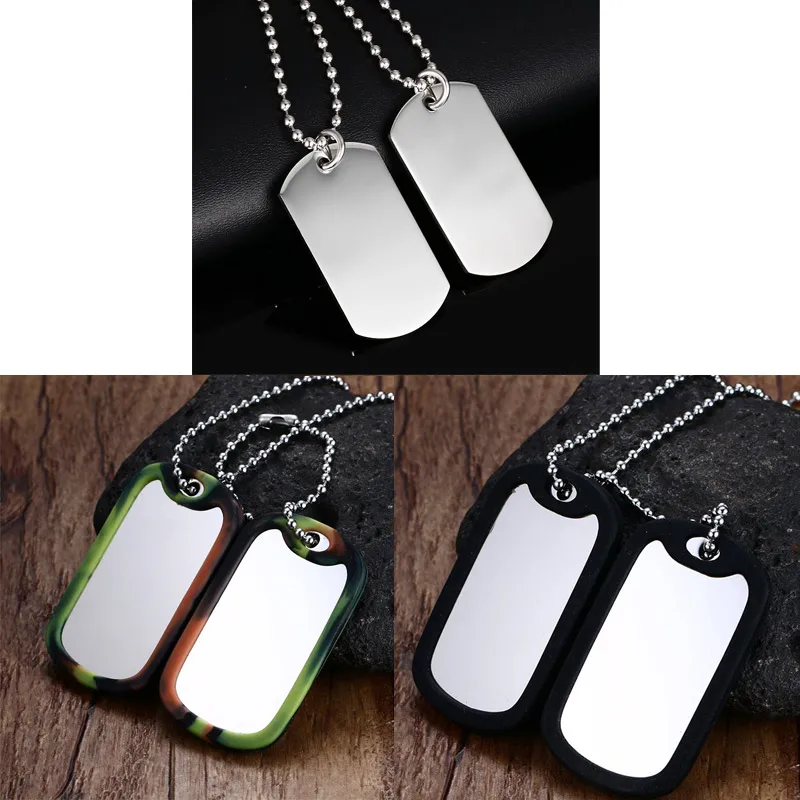 VNOX Stainless Steel Double Dog Tag Necklace Pendant ID Men Jewelry 24\