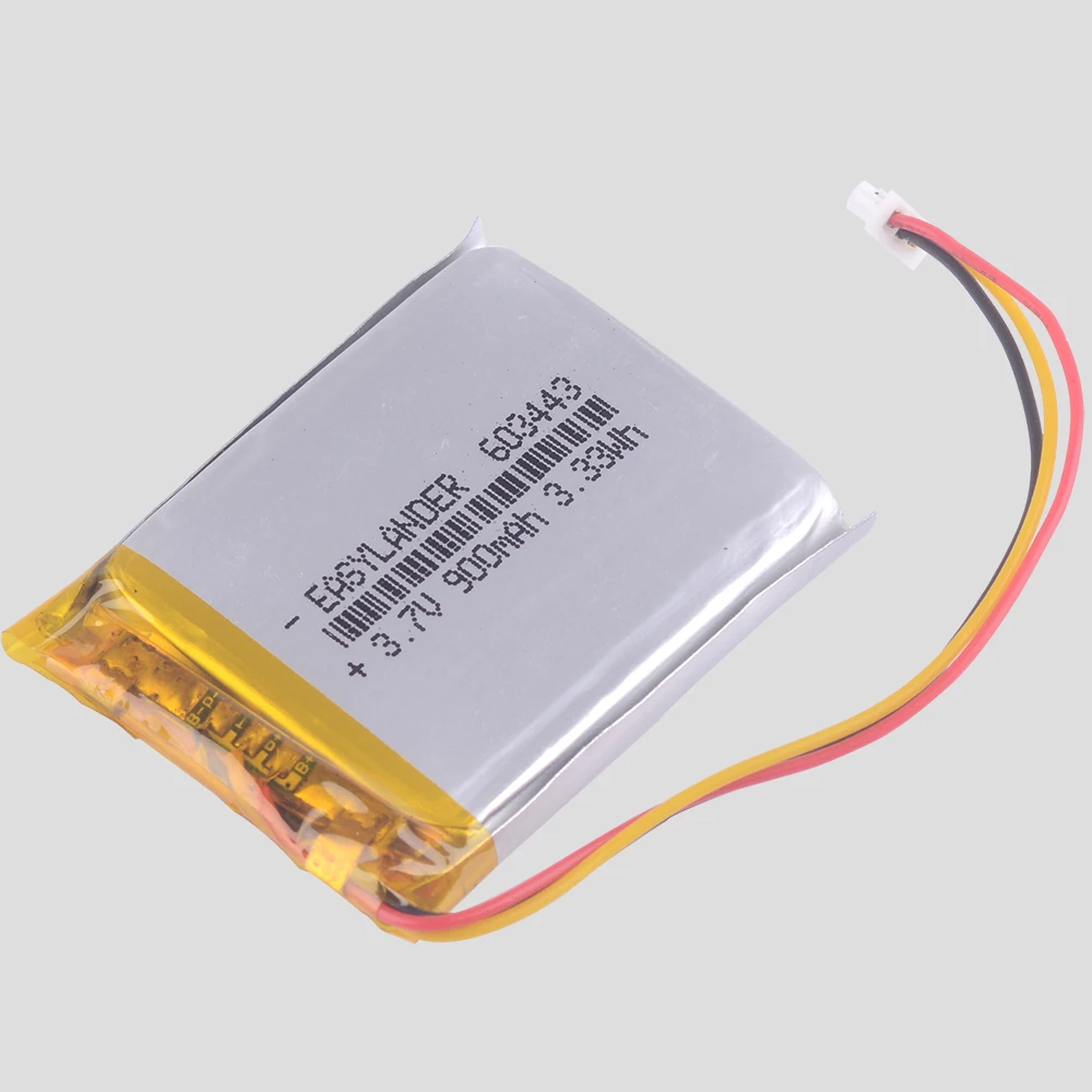 603443 3.7V 900mAh  Lithium li-Polymer Li-ion Rechargeable Battery For Mp3 MP4 MP5 GPS PSP DVR papago 730 260 Driving recorder