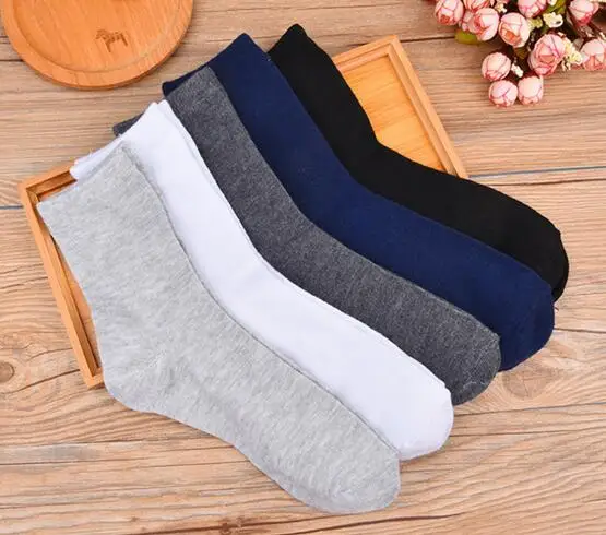 New 2017 Autumn Winter  Mens Socks Solid Color Socks Casual Socks Wholesale 20pairs/lot Business Meias