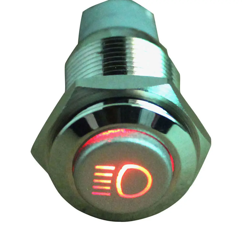 EE support  2 Pcs 16mm Driving Lights Push Button ON/OFF Switch Fogs Red Light Switch LED's Head