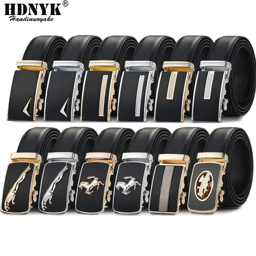 

Fashion Belt Hot Designer Automatic Buckle Genuine Cowhide Leather Men Belt 110cm-130cm Luxury Belts for Men