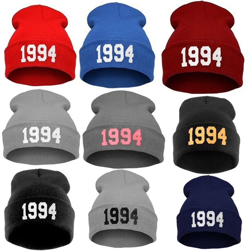 

New Fashion Numbers 1994 Knitted Beanies Hats Women Men Cap Casual Hat Wool Cap Hip Hop Street Dance Ski Caps Male Winter Hat