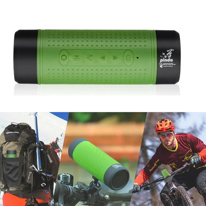 Newest PD-X1 Bicycle Bluetooth v4.0 Speaker Portable FM Radio TF Card Power Bank Bike Cycling Music MP3 LED Flashlight Soundbar