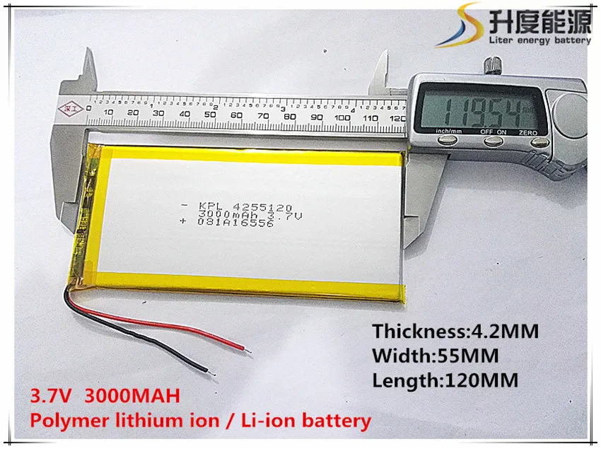 10pcs/lot 4255120 3.7V 3000mah tablet battery with Protection Board For PDA Tablet PCs Digital Products
