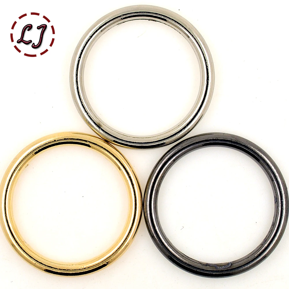 High quality 20pcs/lot 30mm(1-1/2\'\') black bronze gold silver circle ring Connection alloy metal shoes bags Belt Buckles DIY