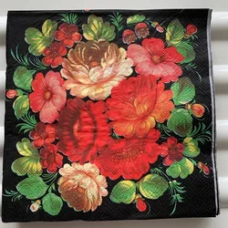 Decoupage table paper napkins elegant tissue vintage towel pink red flower leaf birthday wedding party home beautiful decor 20