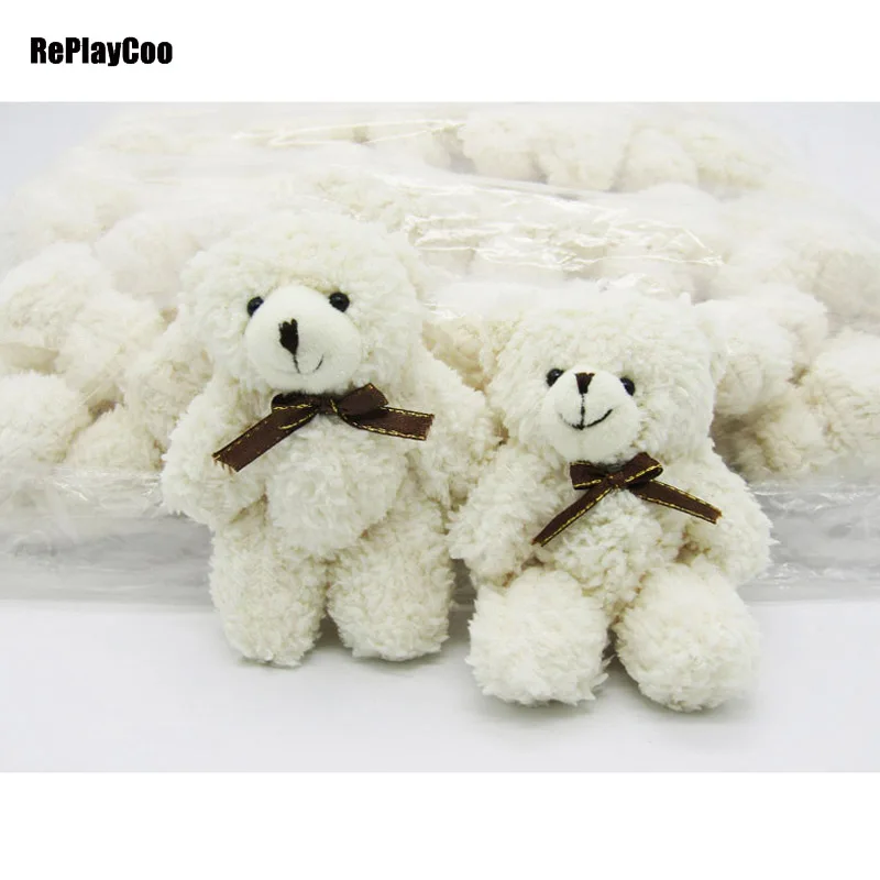 

40PCS/LOTMini Teddy Bear Stuffed Plush Toys 12cm Small Bear Stuffed Toys pelucia Pendant Kids Birthday Gift Party Decor 0901