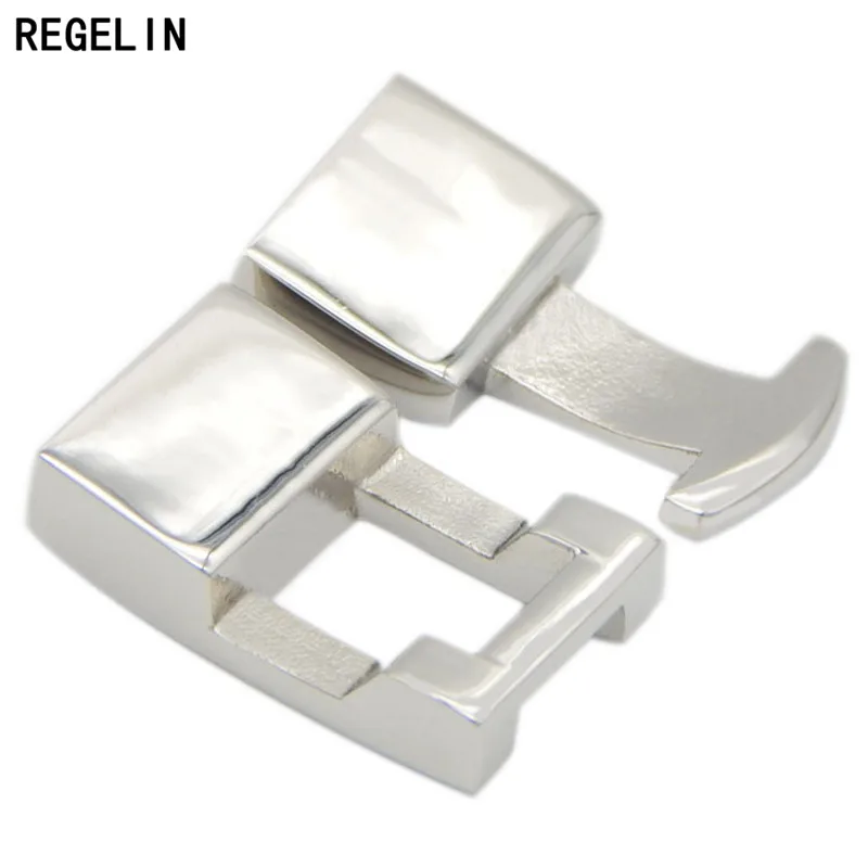 REGELIN 1 set Stainless Steel Silver Buckle Clasps End Caps DIY Flat Leather Cord Bracelets Jewelry Making Findings