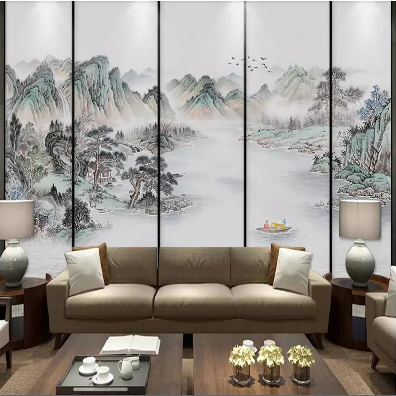 

Decorative Wallpaper New Chinese Style Abstract Ink And Wash Painting Background Wall
