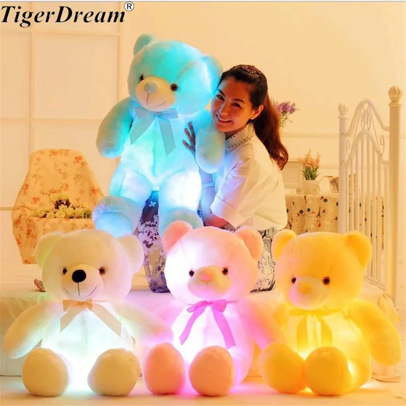 50cm Creative Light Up LED Teddy Bear Toy Animals Plush Stuffed Toy Colorful Glowing Teddy Bear Christmas Gift Toys For Children