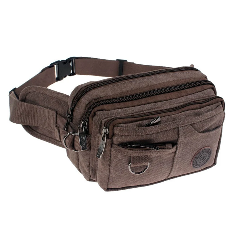 High Quality Casual Canvas Waist Packs Purse Men Bag Portable Vintage Men And Women Waist Bags Travel Belt Wallets Free Shipping