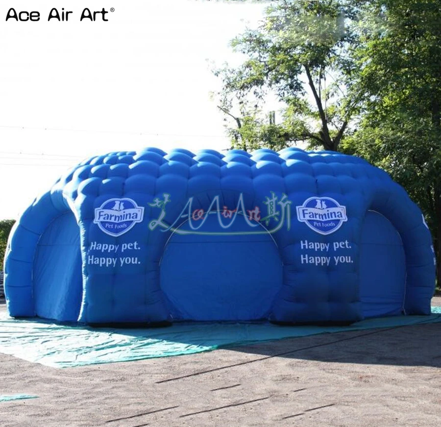 Giant Igloo Tunnel Marquees Inflatable Igloo Combination Igloo Garage Cover Shelter with Removable Curtains for Sale